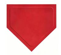 Cosiki Baseball Home Plate Set with Soft Pitching Rubber for Practice Training, Durable Rubber Material 16.34x7.87in, Ideal for Outdoors (Red)