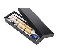 Cosiki Calligraphy Tool Set Elegant Wood Handle Pen Holder with Different Shapes Nibs, Ideal for Writing English Calligraphy, Sealing Envelopes, Invitations, Hand Accounts, Includes 2 Pens 5 Nibs