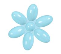 Cosiki Cat Food Bowl Petal Shaped Durable Easy to Clean Feeder for Small Cats Kittens Plastic 16.53x1.77in (Blue)
