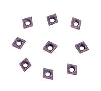 Cosiki CNC Carbide Inserts Durable Blades Set for Lathe Turning Tool with Box CCMT060204 VP15TF 10pcs for Ordinary Steel and Stainless Steel Processing Purple Bronze