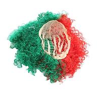 Cosiki Colorful Wigs, Short Green Wig With Short Fluffy Curly Half Red Green Cosplay Synthetic Hair Wavy With Bangs for Halloween Party