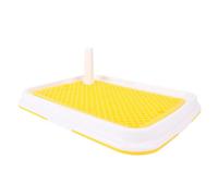 Cosiki Compact Plastic Dog Toilet with High Fence, Odor Proof, Easy to Clean Pet Potty Tray for Small Dogs, Ideal for Pet Mesh Training Potty with Dedicated Urine Tray (Yellow)