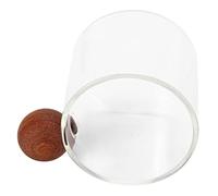 Cosiki Glass Coffee Cup, 120ml, Transparent, Heatproof, Thick Walled, Sandalwood Handle, Reusable, Coffee Mug