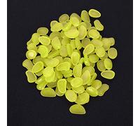 Cosiki Glow In The Dark Rocks, Aquarium Rocks Garden Pebbles 100Pcs Glowing Pebbles Luminous Stones Glow for Walkways, Gardens, Houseplants Powered By Light and Solar (Green)