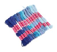 Cosiki Gradient Polyester Embroidery Thread 12Pcs Set for Craft Projects and Stitching Enthusiasts (Blue)