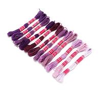 Cosiki Gradient Polyester Embroidery Thread 12Pcs Set for Craft Projects and Stitching Enthusiasts (Purple)