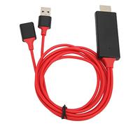 Cosiki HDTV Cable Adapter 1080P HD Multimedia Interface Cable Adapter for TV Display Projector, High Definition Sync Screen Connector for Home Theater, USB TPUMaterial (Red)