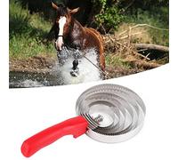 Cosiki Horse Itching Brush Durable Stainless Steel Curry Comb for Large Horses, Ergonomic ABS Handle, 1 Unit