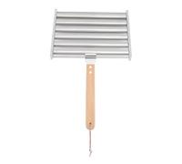 Cosiki Hot Dog Roller, 6 Stick Stainless Steel Sausage Roller Rack with Extra Long Wood Handle, Ideal for Outdoor Grilling Camping Picnic BBQ (M 100x70cm / 39.37x27.56in)