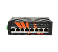 Cosiki Industrial Ethernet Switches, 8 Port Fast Ethernet Network Switch, DIN Rail Mounting Kit Switch with Reliable Performance, Ideal for Intelligent Transportation, Rail