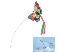 Cosiki Interactive Rotating Cat Toy for Boredom Relief with 3 Flashing Butterflies for Cat Lovers Steel Wire, PP Material (#1)