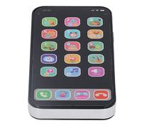 Cosiki Kids Interactive Learning Cell Phone Toy with Music Light Feature for Over 3 Years Old, Role Playing Educational Children Plastic Baby Phone Toy (English Black)