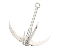 Cosiki Large Grappling Hook, 4 Claw Folding Stainless Steel Survival Claw with Non Slip Saw Tooth, Ideal for Outdoor Camping, Hiking, Tree, Rock & Mountain Climbing