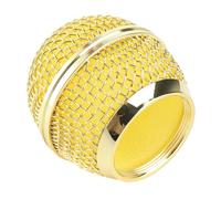 Cosiki Mic Grille Replacement Ball Head Windscreen Mic Protector for SM58LC BETA58A UT2 SA M30 for Musicians Stainless Steel (Gold)