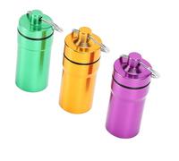 Cosiki Mini Keychain Tablets Holder Water Proof Portable Case for Outdoor Camping 22x52mm 3 Pcs