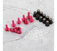 Cosiki Motorcycle Windshield Durable Anodized Kit for Easy Installation 10pcs Mounting for Motorbike Riders Black 5mm (Red)