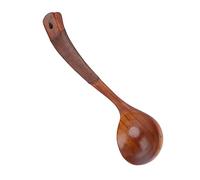 Cosiki Nanmu Soup Spoon, Long Handle Wooden Spoon for Cooking with Hanging Hole, Ideal for Stirring Soup, Coffee, Curry & Rice (Type 1)