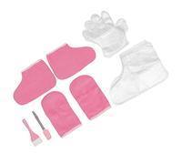 Cosiki Paraffin Hand Foot Gloves Flannel Material Adjustable Design for Wax Pink 1 Wax Brush 2 Gloves 2 Foot Covers 1 Shovel, for Waxing Salon Use