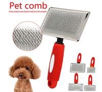 Cosiki Pet Steel Needle Dematting Comb Durable Dog Cat Grooming Tool for Safe Hair Knots Removing, Non-Slip Handle, S/M/L/XL Size Options for All Breeds (L)