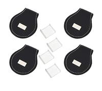Cosiki Pool Chalk Holder, Billiard Chalk Holder 7x6x3cm 4PCS PU Leather Portable Compact Billiard Clamp/Holder Cue for of Standard Size