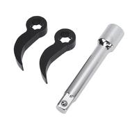 Cosiki Pry Bar Set, Crowbar with 2PCS Double Square Crowbar Adapter Heads and 1/2 Spacer Sleeve/Shaft Extender 3PCS Set Pry Bar Wrench Adapter Crow for Wrench