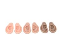 Cosiki Silicone Flexible Ear Pairs Easy Practice for Novice Cosmetologists Skin Friendly Simulated Ear Training Props for Beauty School Light, Medium, Dark