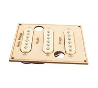 Cosiki Single Coil Pickup Set, Electric Guitar Replacement Parts with Alnico 5 Magnets and Vintage Style Wiring, for ST Electric Guitars (Gold)