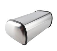 Cosiki Stainless Steel Bread Box, Large Capacity Bread Storage Bin, Roll Top Lid Bin with Non Slip Base & Compact Design, Ideal for Kitchen Countertop, 13x9.4x5.9inch