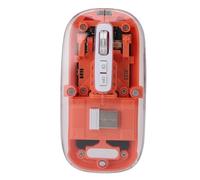 Cosiki Transparent Mouse, Clear Mouse Wireless Mouse with USB Receiver Transparent Computer Mouse 2.4G BT1 BT2 Tri Mode USB Rechargeable for Laptop (Orange)