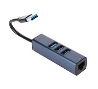Cosiki USB to Ethernet Adapter 4 Ports High Speed USB 3.0 Hub for Laptop and Tablet Aluminium Alloy 100Mbps 5Gbps