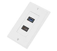 Cosiki Wall Plate, Ethernet Wall Plate with USB3.0 Two in One Integrated Multimedia Panel Video Socket Ethernet Outlet for Projector Home Theater