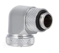 Cosiki Water Cooling Fitting, 360 Degree Rotating Hard Tube Connector, PC Water Cooling Fitting with Built in Silicone Sleeve, Ideal for PETG PMMA 14MM Outer Diameter (Silver)