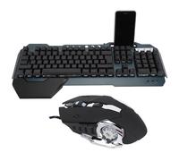 Cosiki Wired Mechanical USB Keyboard and Mouse Gaming Set, 26 Keys Anti Ghosting Keyboard, Gaming Set with Two Color Injection Keycaps, Front Design, for PC Computer