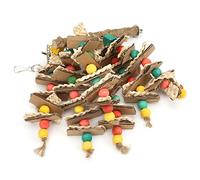 Cosiki Wooden Chewing Toy Colorful Bird Cage Chew Toy for Parrots, Safe To Bite for African Greys, Macaws, 11.5" Hanging Bird Bite for Cage