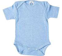 Cosilana Baby Bodysuit Short Sleeve 91052 Cotton / Wool / Silk, Flecked with Blue, 50-56