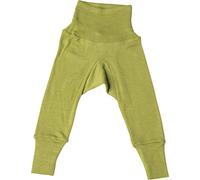 Cosilana, Baby Navel Waistband Trousers 70% Wool 30% Silk, Plain green, 74/80 cm