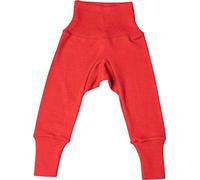 Cosilana, Baby Navel Waistband Trousers 70% Wool 30% Silk, Plain Red 04, 74/80 cm
