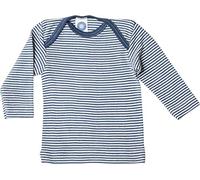 Cosilana, Baby Vest Long Sleeve 70% Wool 30% Silk, Navy (Navy Striped), 86/92 cm