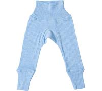 Cosilana, Baby Waist Trousers Long, 45% Organic Cotton, 35% Organic Wool, 20% Silk (8-15 Months (Height 28-31) (74/80), Blue Melange)