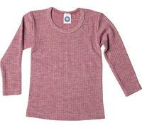 Cosilana, Children's Long-Sleeved Undershirt, 45% Organic Cotton, 35% Organic Wool, 20% Silk, Mottled Wine red, 4 Years