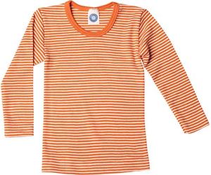 Cosilana Children's Long-Sleeved Undershirt Made of Wool and Silk. - Orange - 152