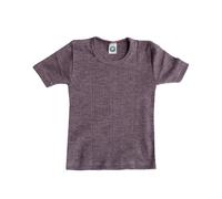 Cosilana, Children's Undershirt Short Sleeve, 45% Organic Cotton, 35% Organic Wool, 20% Silk, Plum Melange, 128