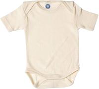 Cosilana, Short Sleeve Baby Bodysuit 70% Wool 30% Silk, natural, 50-56