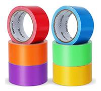 COSIMIXO 6-Pack Rainbow Colored Duct Tape 15 Yards x 2 Inch No Residue, Tear by Hand & Waterproof,Great for Arts & Crafts, Color-Coding, and DIY Projects