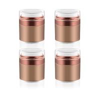 Cositina 4 Pack Airless Pump Jars,1.7Oz/50ml Empty Acrylic Airless Makeup Cosmetic Jar with Press Pump,Refillable Travel Lotion Jar With Lid for Thick Moisturizer,Creams,Gel Lotion,Rose-Golden