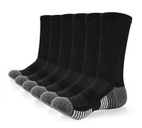 coskefy Cotton Sports Socks Cushioned Running Socks Trainer Socks for Men Women Walking Hiking Trekking Socks, 6 Pairs*black (A), 43813