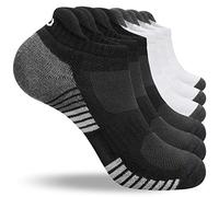 coskefy Running Socks Thick Cushion Ankle Trainer Socks for Men Women Cotton Sports (6 Pairs)