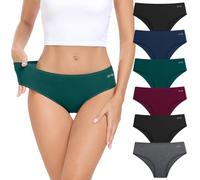 coskefy Underwear Women, 6 Pack Cotton Knickers Soft Breathable Briefs Comfy Hipster Panties Ladies Underpants