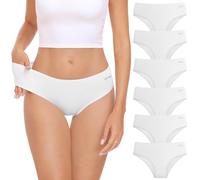 coskefy Underwear Women, 6 Pack Cotton Knickers Soft Breathable Briefs Comfy Hipster Panties Ladies Underpants