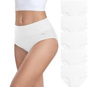 coskefy Underwear Women, High Waisted Cotton Knickers Ladies Full Briefs Soft Panties Slight Tummy Control Pants 5 Pack XL